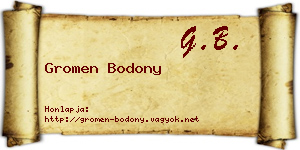 Gromen Bodony névjegykártya